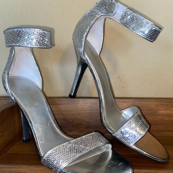 Nine West - Glamorous Silver Sequin Heels - Picture 2 of 11